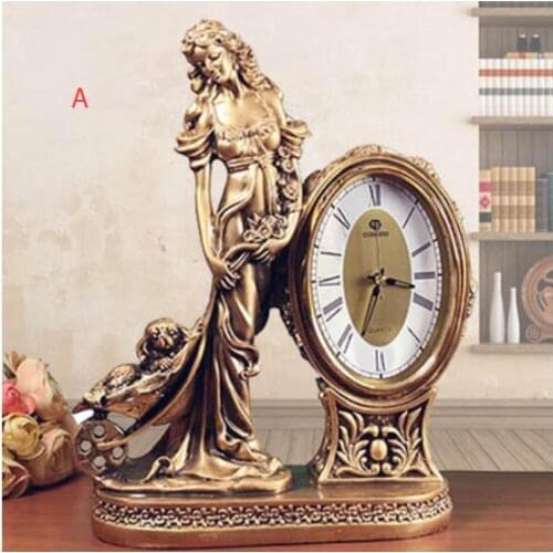 New European Style Retro Pedestal Clock Living Room Bedroom Creative Decoration