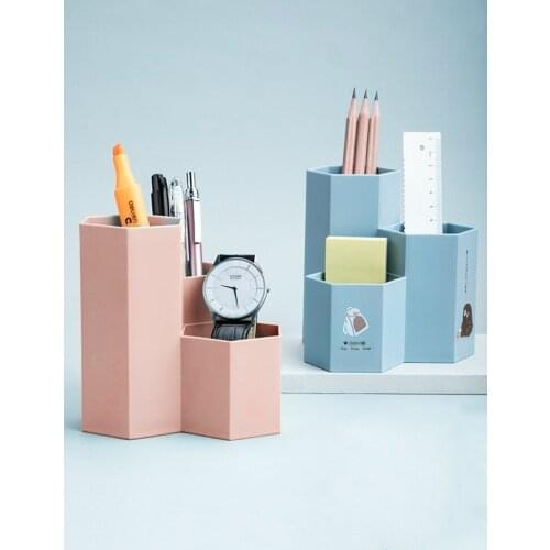 Office Accessories Desk Organizer Inclined Pen Stand Creative Simple Stationery Holder Fashion Cute Pencil Storage Box