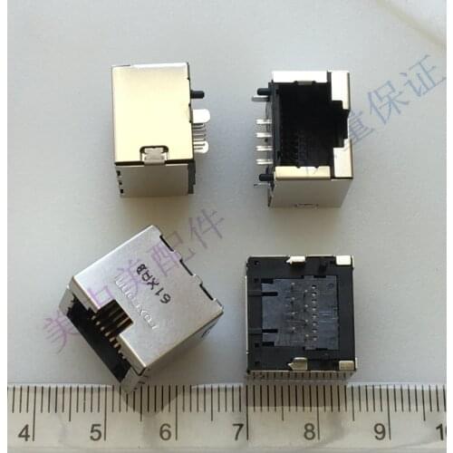 Original RJ45 network cable socket crystal head connector socket 8p 8-foot board network cable socket