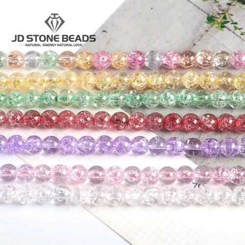 Popcorn Glass Beads Semi-Finished colorful Crystal 4 6 8 10 12mm Pick Size Handmade Bracelet Beads Accessory For Jewelry Making