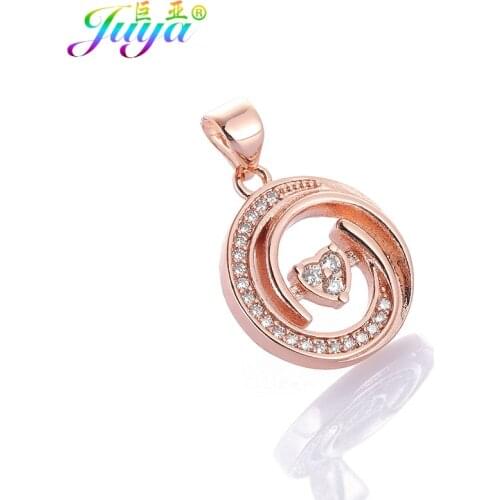 Wedding Jewelry Supplies Micro Pave Zircon Heart Charm Pendants Accessories For Women Charms Jewelry Pendant Necklace Making