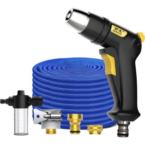 75FT 100FT TPE Telescopic Magic Hose Garden Watering Cleaning Expandable Pipe Spray Gun High Pressure Car Wash Water Gun Set