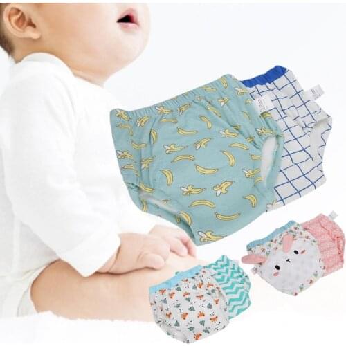 Learning Pants Cartoon Patch Cloth Diapers Baby Toilet Training Washable Nappy (2pcs/Set) Children Studying Exercise Diapers