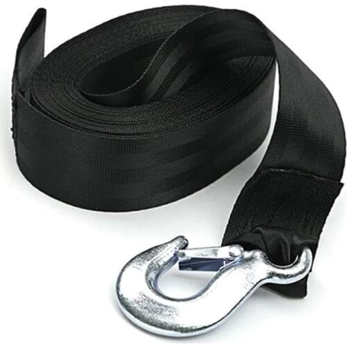 594E Boat Goods Fixed Rope Emergency Safety Cord 4/6Meters Length Trailer Marine Winch Strap with Metal Buckle