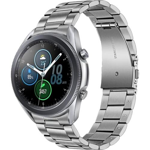 Unique Stainless Steel Watchband + No Gap Clips for Samsung Galaxy Watch 46mm SM-R800Hand Detach Band replacement Strap Belt