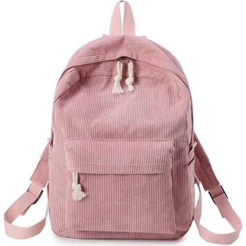 Corduroy Backpacks Women School Bags For Teenager Girls Larger Capacity Casual Travel Backpack Rucksack Travel Bags For Teenage