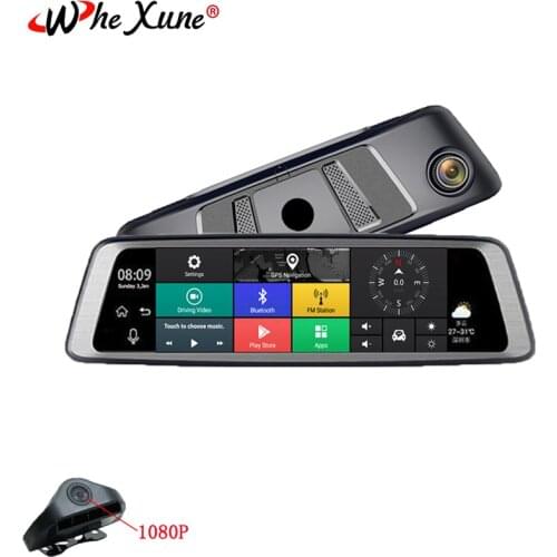 WHEXUNE 10" Touch Android 5.1 stream mediar 4G Special Mirror Car DVR Camera GPS Dual lens Full HD 1080P ADAS WIFI Dash Cam