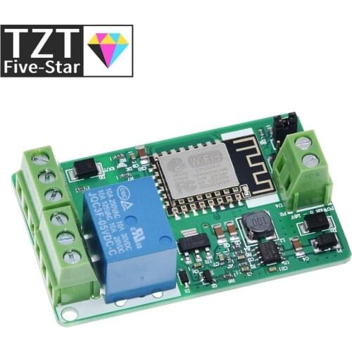Green ESP8266 Relay Module 10A 220V Network Relay WIFI Module Input DC 7V~30V 4 Layers Board TVS Input Automatic Protection
