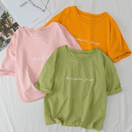 Woman Tshirts Tops Pokemon Vintage Letter Short-Sleeved T-shirt Female 2020 Summer Korean The New Loose Student WBXT107