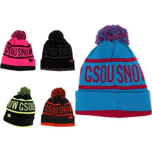 Winter Hats Pom Pom Knit Beanie Hat Cap Warm Skull Ski Hat Skiing OutdoorHat