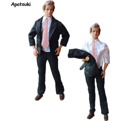 1Set White Tops + Long Pant Long Sleeve Coats Clothes For Ken Boy Doll Outfits Clothes for Barbies Boyfriend Male Ken Dollhouse