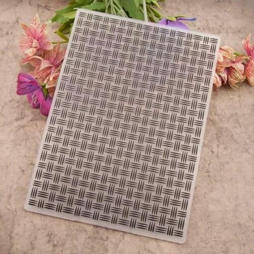 1 Pcs New Cross The Line Embossing Folders Plastic for Scrapbooking DIY Template Fondant Cake Photo Album Card Making Supplies