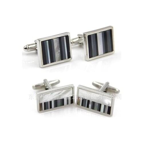 5pairs/lot Rectangle Pearl Shell Strip Cufflinks Colorful Seashell Piano Cuff Links Mens Jewelry Gift Business Style Wholesale