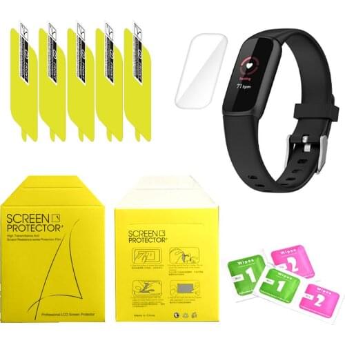 5pcs Clear Screen Protector Cover Protective Film Guard For Fitbit Luxe Fitness Tracker Soft Screen Protectors Accessories