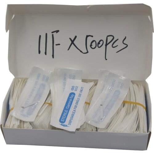 500pcs microblading 11 pin needle agulhas tebori embroidery 3d eyebrow needles for eyebrow make up