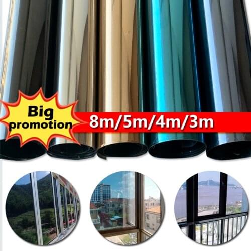 8M/5M/4M3M One-Way Mirror Film Anti-UV Privacy Self-Adhesive Decorative Glass Window Shades For Homes And Offices