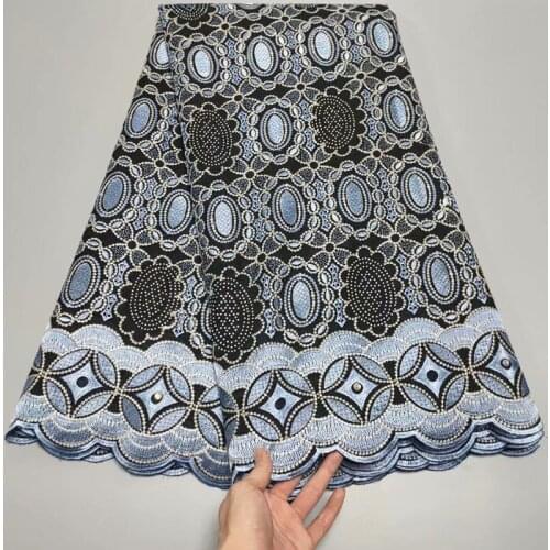 African Lace Fabric 2021 Nigerian Cotton Lace Fabric Stones Swiss Voile In Switzerland For Party Wedding Dresses 2.5yards