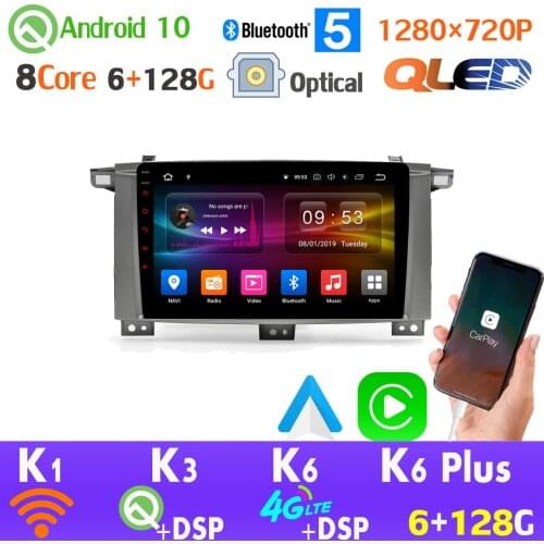 QLED 6+128G 1280*720P Android 10.0 For Toyota Land Cruiser 100 105 GPS Navigation HDMI Radio Car Multimedia Player CarPlay SPDIF