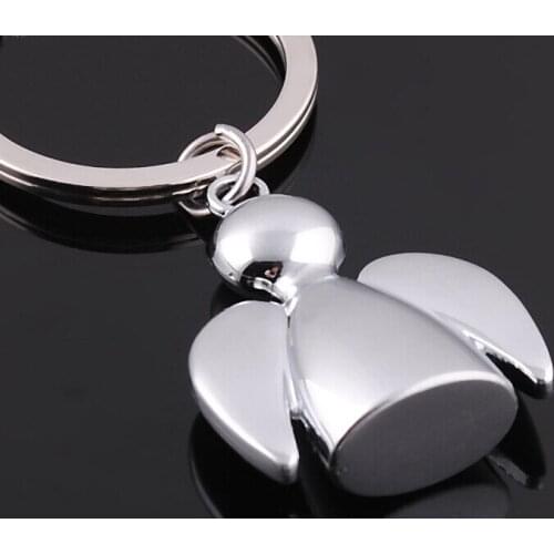 FREE shipping by FEDEX 100pcs/lot 2016 New Metal Angel Keychains Novelty Gospel Keyrings for Gifts