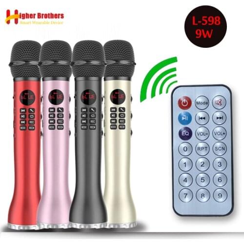 Wireless Bluetooth Remote Control 9W Mini Handheld Audio Voice Recorder Mobile Phone Karaoke Bluetooth Wireless Echo Microphone