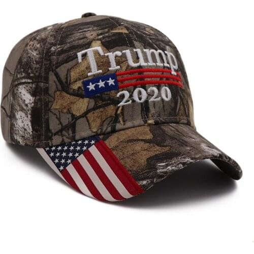 [SMOLDER]New 100% Cotton Trump2020 Hat Outdoor 3D Embroidered USA Flag For Women men Baseball Caps