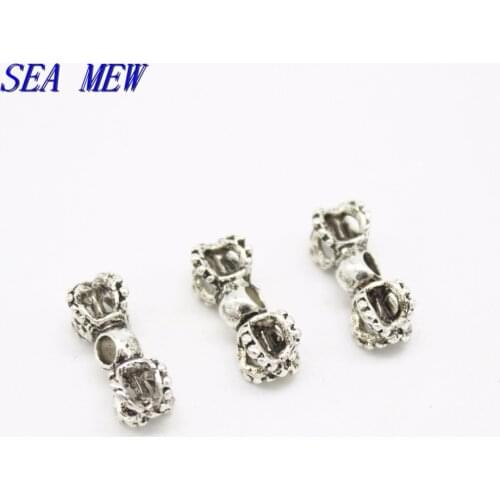 30pcs Vintage Tibetan Buddhist Metal Antique Silver color Spacer Beads Vajry Pestle/Vajra Bell Charms For Jewelry Making