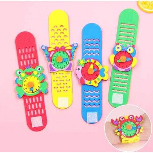 Handmade watch toys Kindergarten Children DIY pasted EVA watch making materials educational puzzle toys
