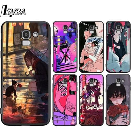 Anime Neon Color Art Girl For Samsung Galaxy J8 J7 Duo J6 J5 Prime J4 Plus J3 J2 Core 2018 2017 2016 Phone Case
