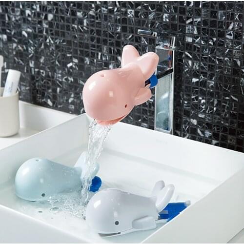 Baby Cute Dolphin Bathroom Brush Faucet Extenders Children Washing Hand Convenient Protector Cover for Kids Washing Helper Tools