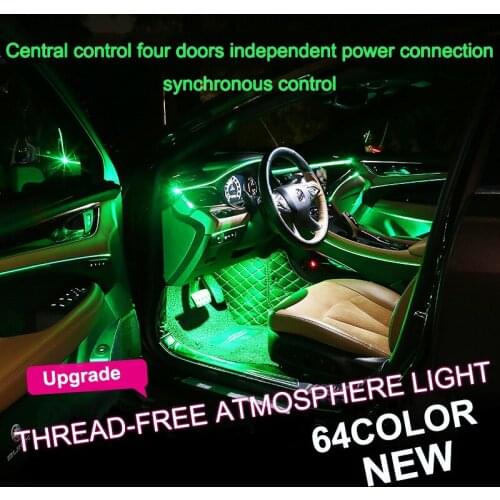 For mercedes bmw e90 e46 e60 f10 f30 golf 7 passat b6 golf 4 Car Ambient Light Optical Fibre 64colors Led Wireless No Threading
