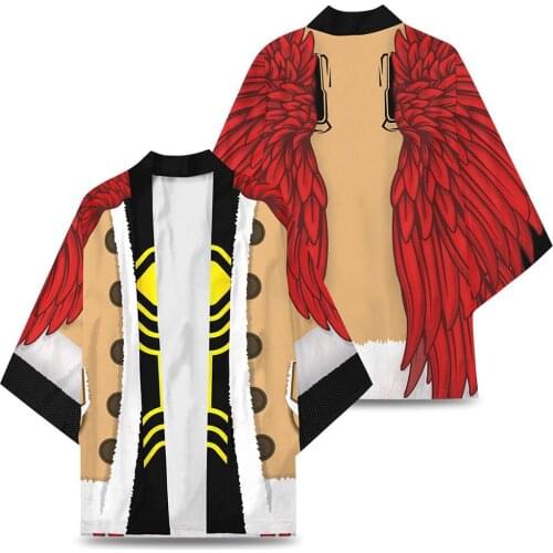 Japanese Anime My Hero Academia Cosplay Cloak Hawks Kimono Cardigan Robe Coat
