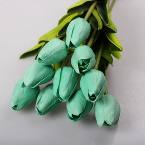 10Pcs/ lot Real Touch PU Tulip Artificial Flower Wedding Home Decoration Artificial Bouquet Decorative Flowers
