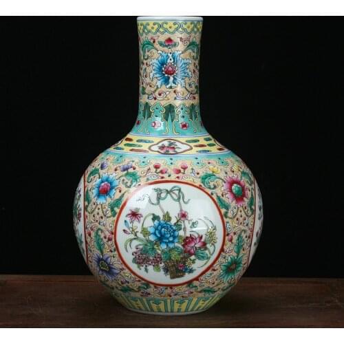 Jingdezhen Ceramic Vase Antique Hand Painted Enamel Pastel Flower Bird collection porcelain ceramic Vase