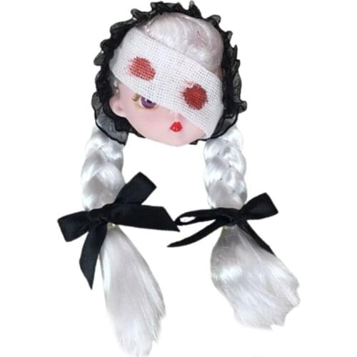 Halloween Lace Hairpin Bandage Doll Brooch Hair Side Clip Bloody Doll Pins Clothing Backpack Decorative Accessories