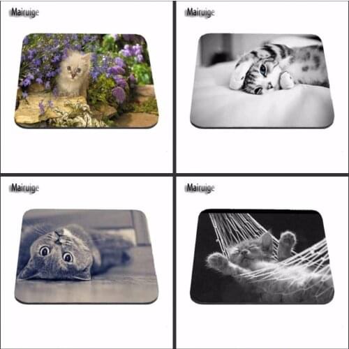 Best Sales Beautiful Flowers And Sleep Cats Customized Gaming Mouse Pad Animals Computer Notebook Rectangle Rubber Mous