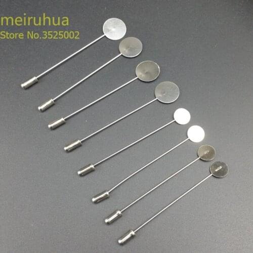 10pcs/lot 6cm Length Rhodium Color DIY Metal Filigree Brooch Clip Pins for DIY Jewelry Making Accessories Parts