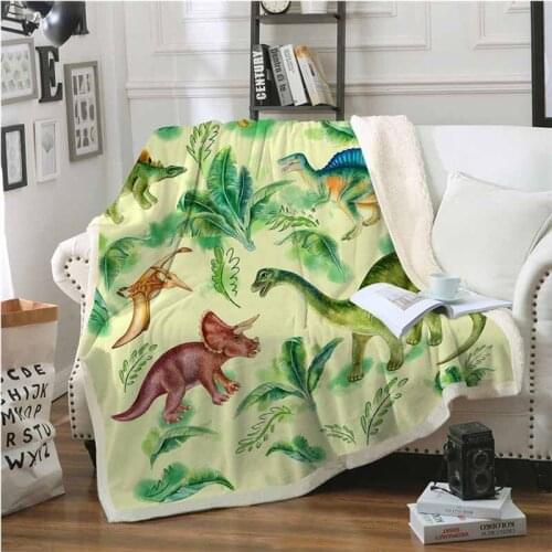 Cute Dinosaur Small Animal Series Bed Blanket Microfiber Fleece Bedspread Sherpa Blanket Couch Soft Plush Blanket For Dropship