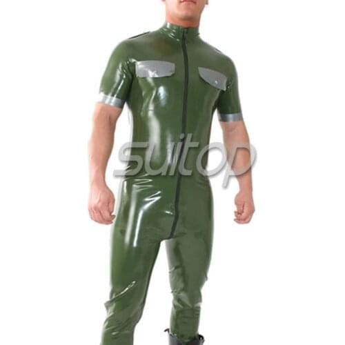 Mens latex cosplay uniforms in Suitop 0.6mm thickness latex heavy