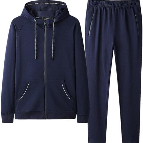 Plus Size Men Tracksuit Sportswear Autumn Loose Hoodie Jacket male Running Jogging Outfit Casual Set Sport Suit Sweatshirt+pant