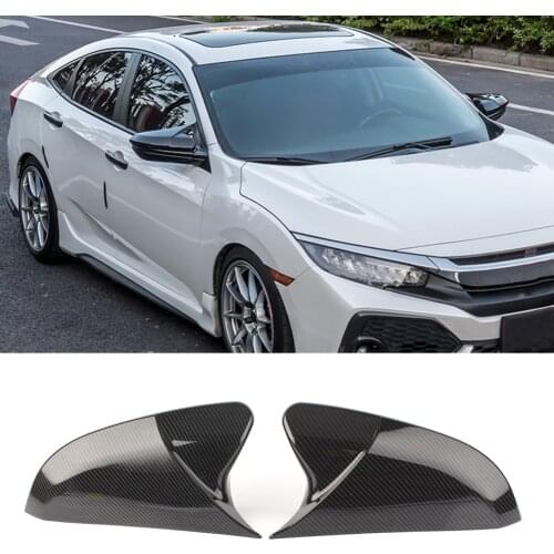 Carbon Fiber Color Rearview Mirrors Cover Trim For Honda Civic TYPE-R 2017-2019