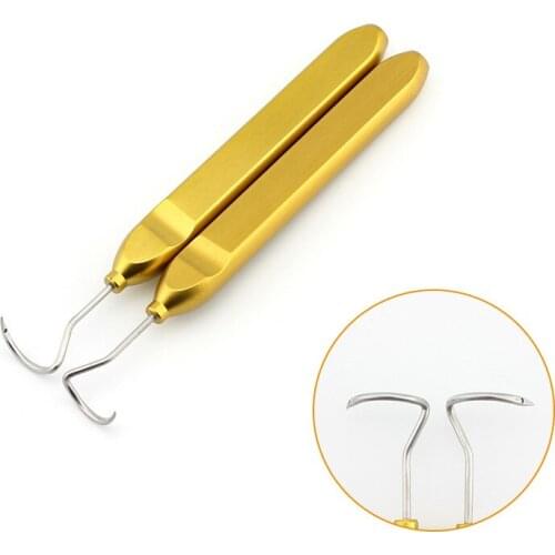 Puncture guide hook Cosmetic and plastic surgery instruments and tools for skin lifting surgery stainless steel Aureate handle
