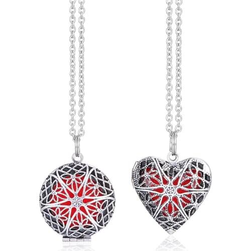 10Pcs 27mm Essential Oil Diffuser Pendant Diffuser Necklace For Women Jewelry Gift With 72cm Chain