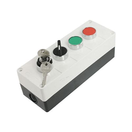 AC 400V Red Green Key Lock Selector Switch Push Button Station