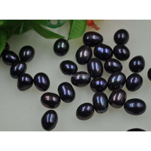 Wholesale 20pcs 8.5-9*10-12mm half drilled black freshwater cultured pearl