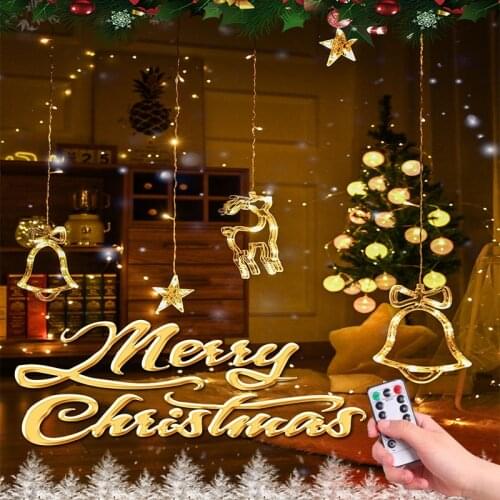 Christmas Fairy Lights Festoon Led String Lights Star Garland Curtain Indoor For Home Holiday Tree Wedding New Year Decoration