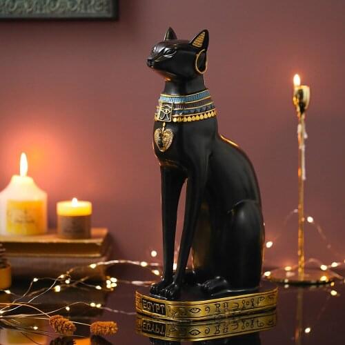 Statues for Decoration Abstract Sculpture Home Decoration Accessories African Decor Home Resin Egyptian Decor Cat Furnishings