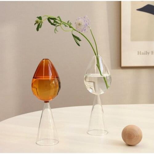 Home Decor Glass Vase Flower Vase for Household Adornment Office Living Room Decoration Transparent Decorative Vases