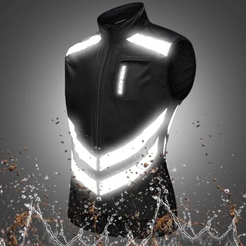 WOSAWE Reflective Cycling Vest Waterproof Gilet Waistcoat MTB Road Bike Bicycle Breathable Windbreaker Cycle Sleeveless Jersey