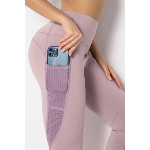 SVOKOR Sexy Fitness Leggings Women Hollow Out Sports Running Pants High Waist Pocket Legging Gym Push Up Yoga Sportswear