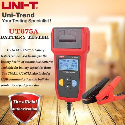 UNI-T UT673A UT675A car battery tester 12/24V charging or cranking system test battery power/life display